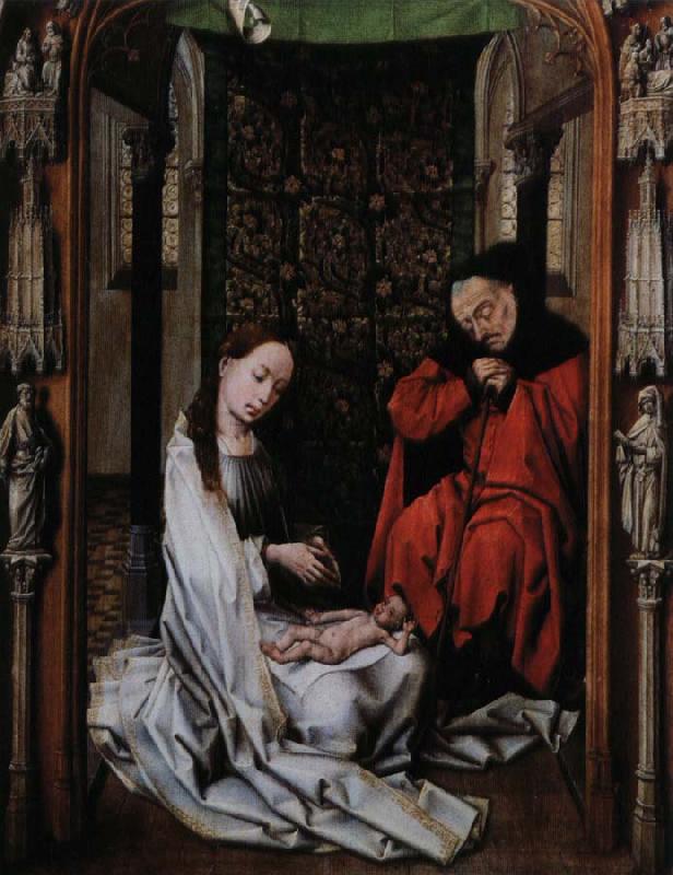 Rogier van der Weyden kristi fodelse altartavlan i miraflores France oil painting art